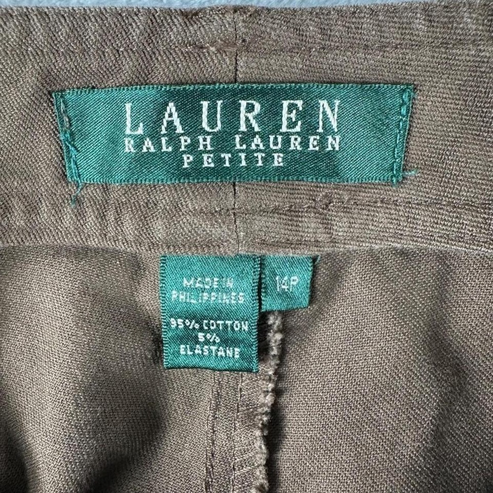 Lauren Ralph Lauren Pants Women 14P Brown Dark Academia Classic Trousers - Picture 3 of 7